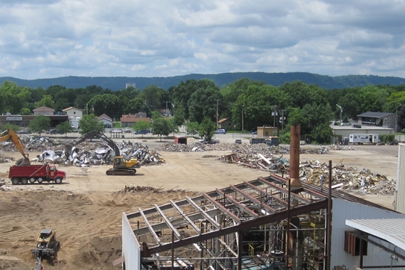 Demolition at the LIPCO Trane facility in La Crosse.