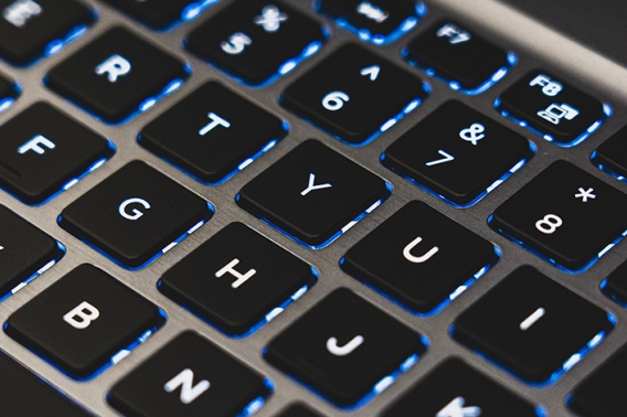 Closeup of computer keyboard