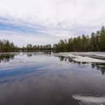 An icy lakeshore in northern Wisconsin.